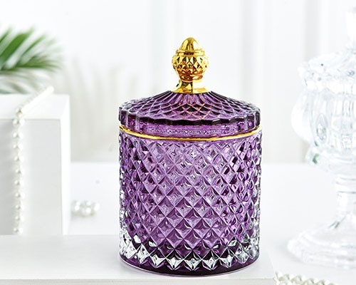 Purple Crystal Candle Holder