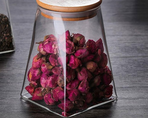 Rose Tea Glass Jar with Lid