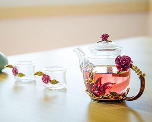 Glass Blooming Tea Teapot Set