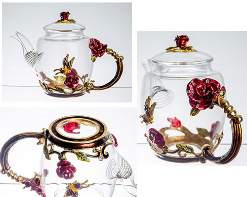 Glass Blooming Tea Teapot for Women