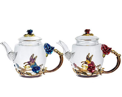 Glass Tea Pot With Handle And Lid