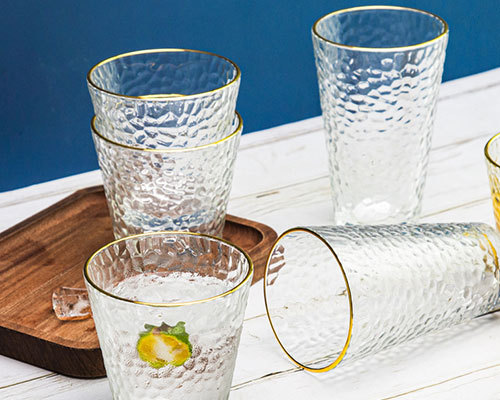 Hammered Glass Cups For Whisky