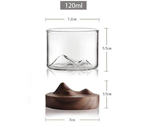 Glass Cup with Wooden Base