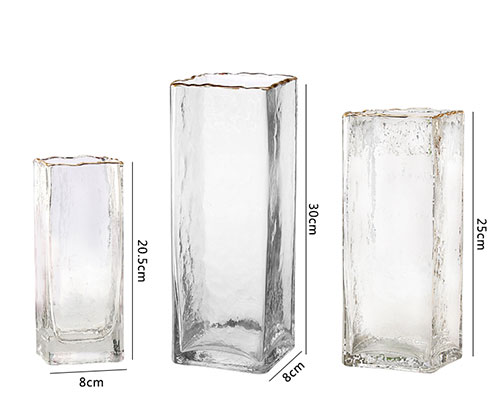Square Clear Glass Vases