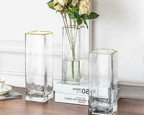 Square Glass Flower Vases