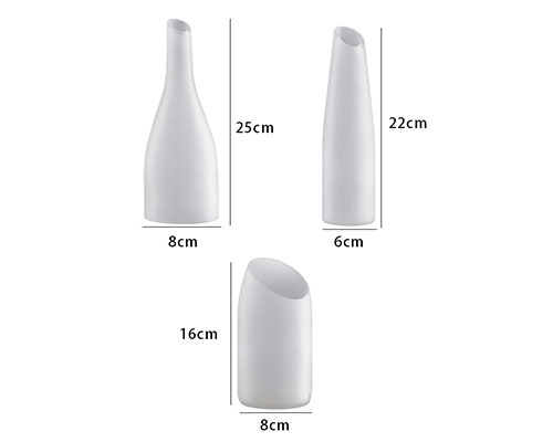 White Frosted Glass Vase