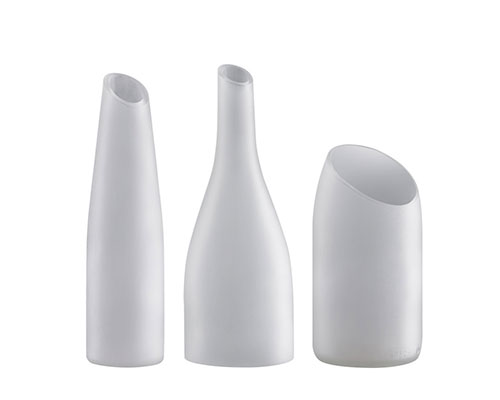 White Frosted Glass Vases