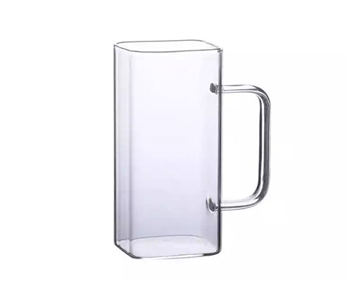 Square Glass Cup with Handle