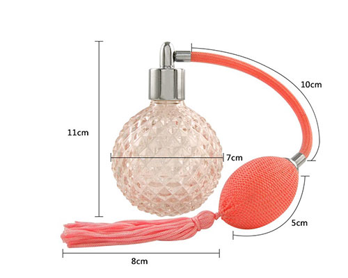100ml Spherical Pink Glass Perfume Bottle