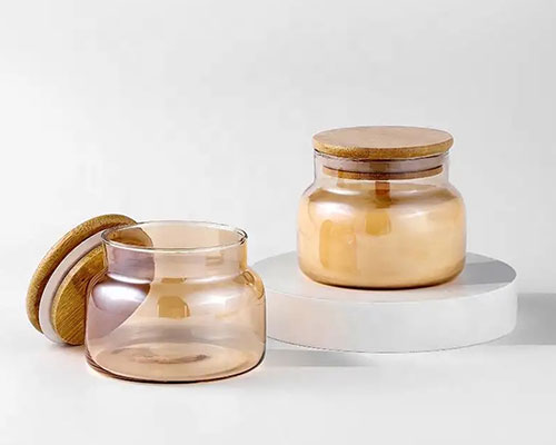 Candle Glass Jar With Wooden Lid