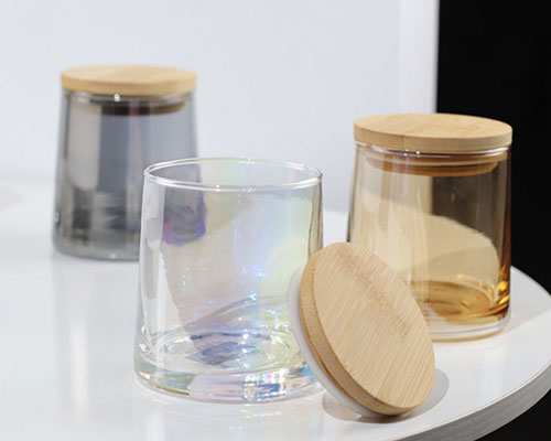 Colored Glass Storage Jars With Lids