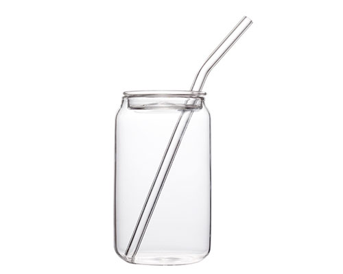 Glass Tumber with Straw and Lid