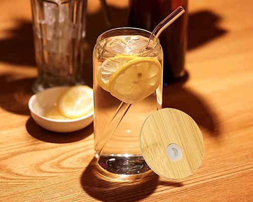 Glass Tumbler with Bamboo Lid