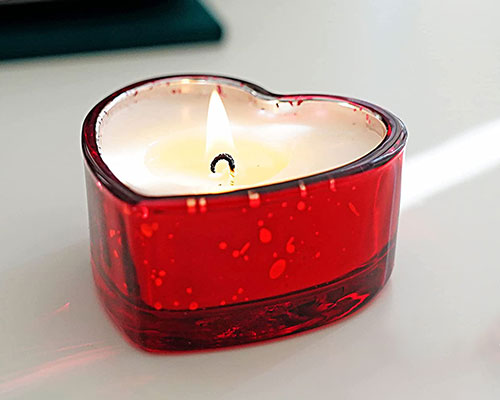 Heart Glass Candle Container