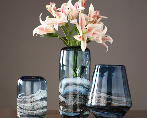 Ocean Blue Glass Vases