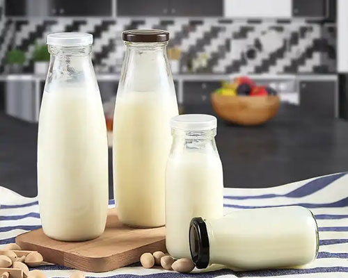 Small Glass Milk Bottles with Lids