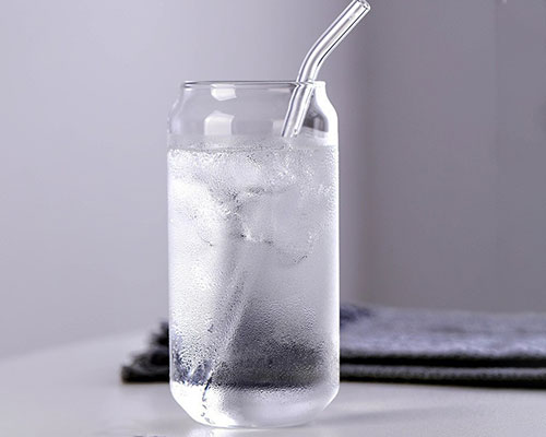 Soda Can Glass Cup with Straw