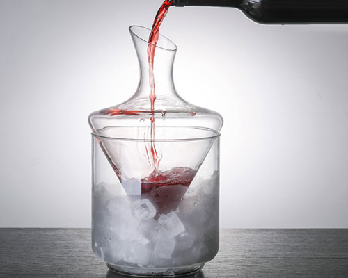 Glass Red Wine Decanter with Ice Bucket