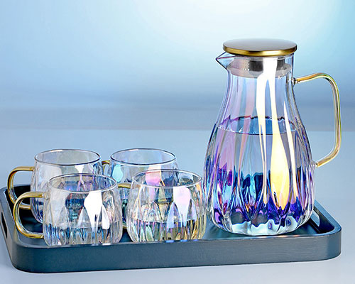 Glass Water Pitcher with Lid