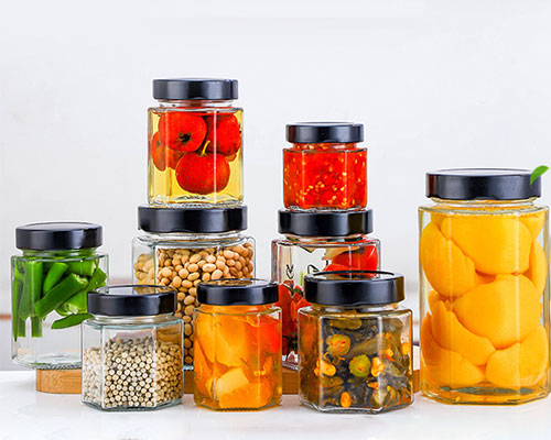 Hexagon Glass Food Storage Jar