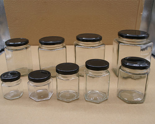 Hexagonal Glass Jars With Lids