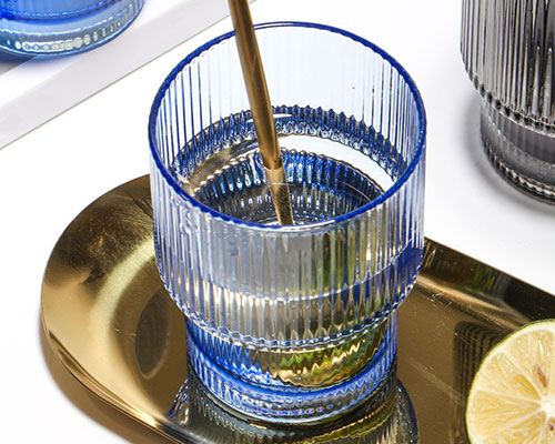 Ribbed Glass Cup for Juice