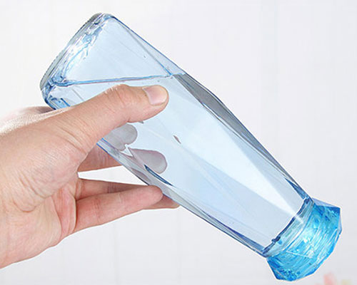 Diamond Shaped Glass Water Bottle