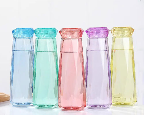 Diamond Shaped Glass Water Bottles