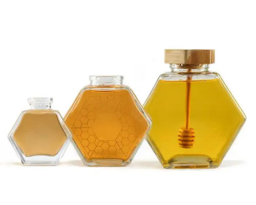 Hexagon Honey Jars