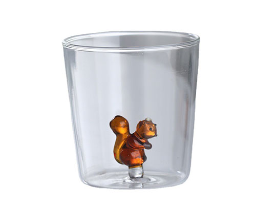 3D Squirrel Glass Cup