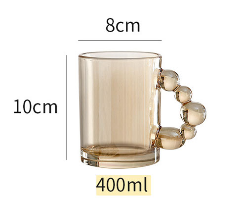 Amber Glass Coffee Cup With Handle