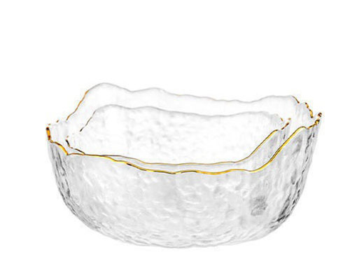 Clear Hammered Glass Bowls