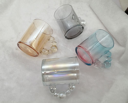Colored Glass Coffee Mugs with Handles