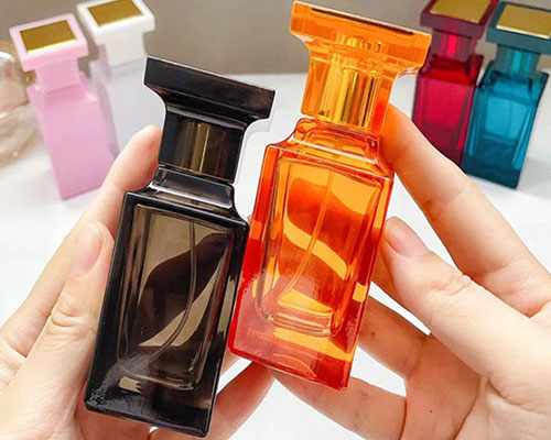 Colored Square Glass Perfume Bottles