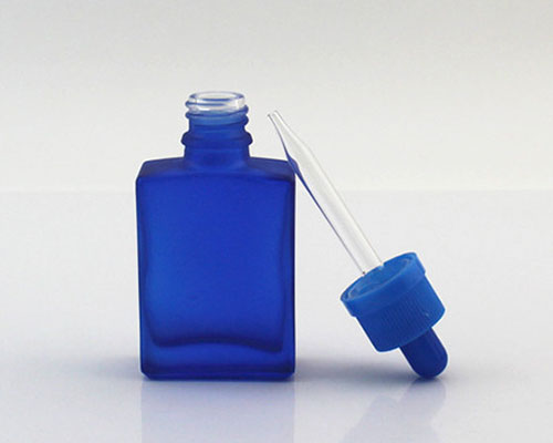 Blue Glass Essential Oil Bottle With Dropper