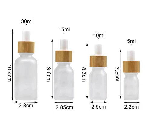 Frosted Glass Essential Oil Bottles with Droppers