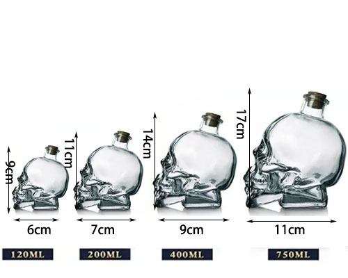 Glass Skull Bottles