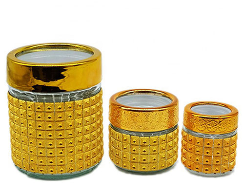 Gold Glass Canisters with Lids