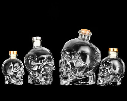 Skull Head Glass Bottles