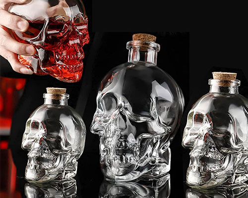 Skull Head Whiskey Bottle