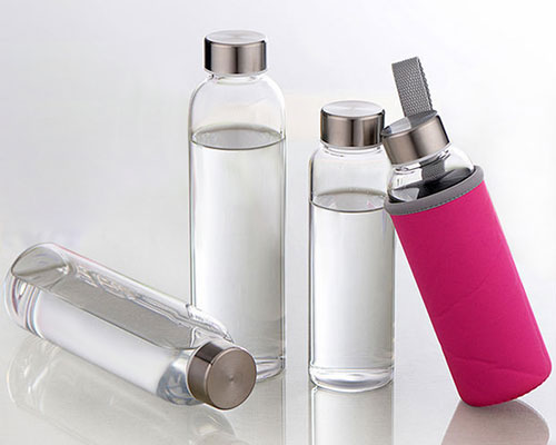 Borosilicate glass water bottle