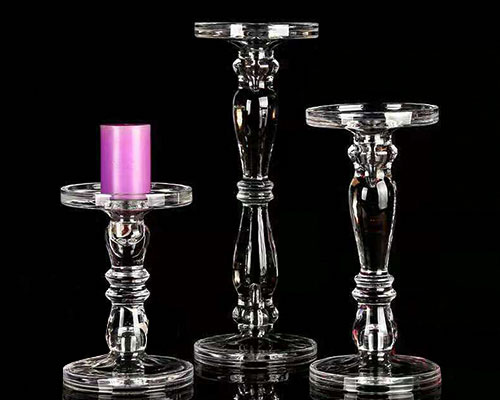 Clear Glass Taper Candle Holders