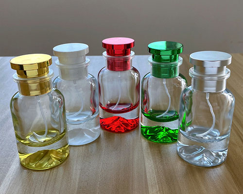 Colored Glass Perfume Bottles with Caps