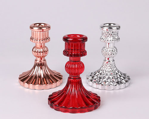 Colored Glass Taper Candle Holders