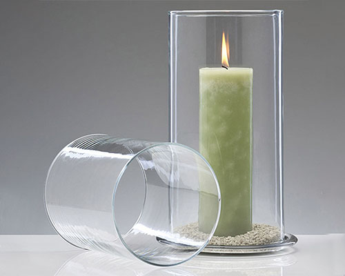 Glass Hurricane Candle Holder