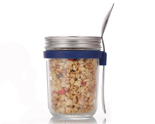 Mason Jar With Lid and Spoon