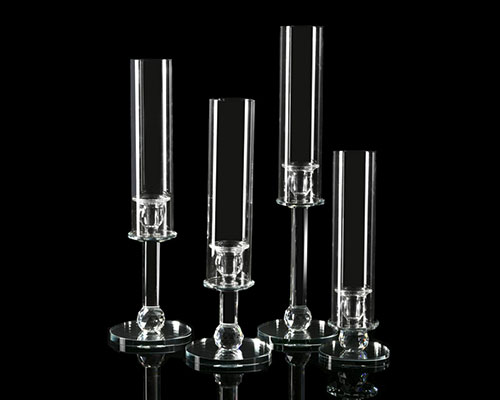 Tall Hurricane Glass Candle Holders