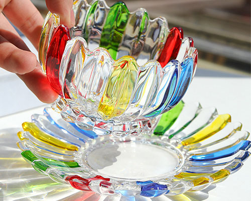 Colored Glass Bowl For Centerpieces