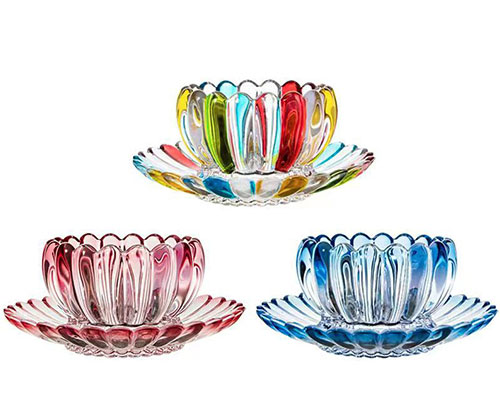 Colored Glass Plates and Bowls