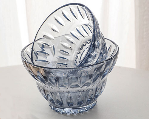 Embossed Blue Glass Bowls